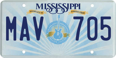 MS license plate MAV705