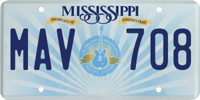 MS license plate MAV708