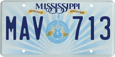 MS license plate MAV713