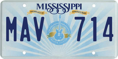 MS license plate MAV714