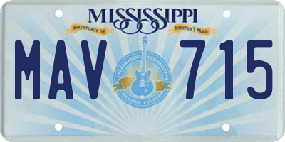 MS license plate MAV715