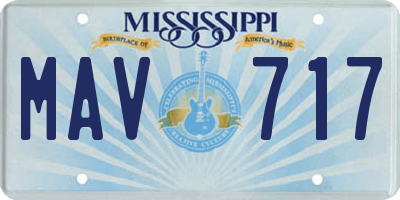MS license plate MAV717