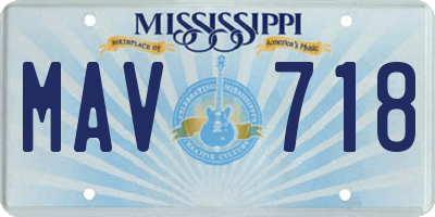MS license plate MAV718