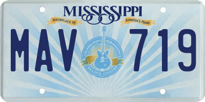 MS license plate MAV719