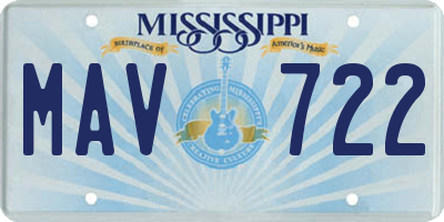 MS license plate MAV722