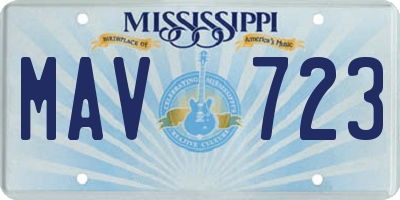 MS license plate MAV723