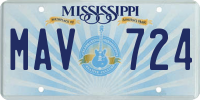 MS license plate MAV724
