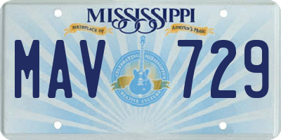 MS license plate MAV729