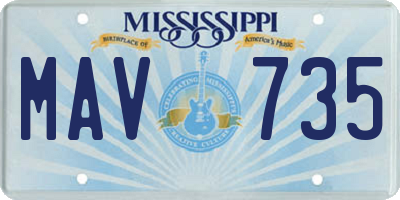 MS license plate MAV735