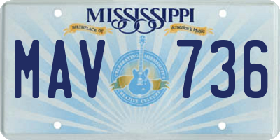 MS license plate MAV736