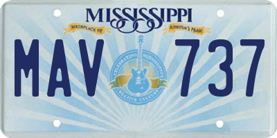 MS license plate MAV737