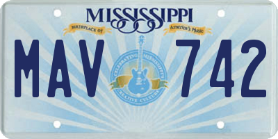 MS license plate MAV742