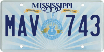 MS license plate MAV743