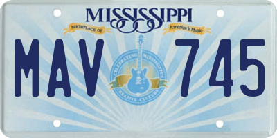MS license plate MAV745