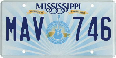 MS license plate MAV746