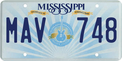 MS license plate MAV748