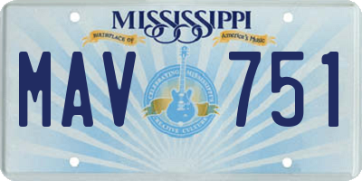 MS license plate MAV751