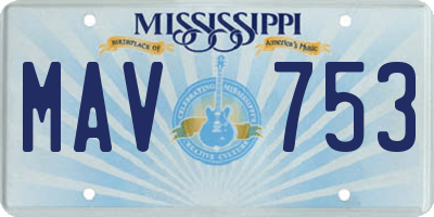 MS license plate MAV753