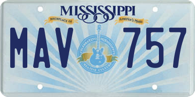 MS license plate MAV757
