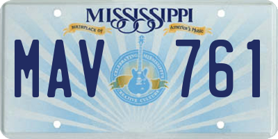 MS license plate MAV761