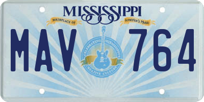 MS license plate MAV764