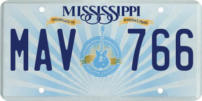 MS license plate MAV766