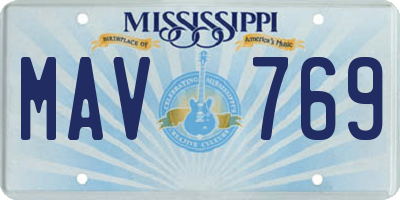 MS license plate MAV769