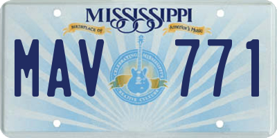 MS license plate MAV771