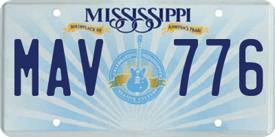 MS license plate MAV776