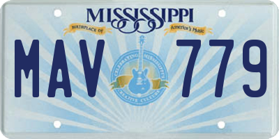 MS license plate MAV779