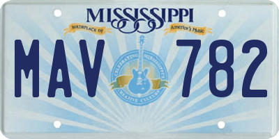 MS license plate MAV782