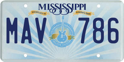 MS license plate MAV786