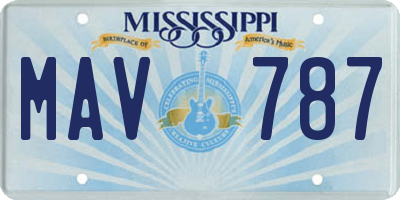 MS license plate MAV787