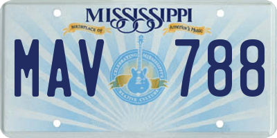 MS license plate MAV788