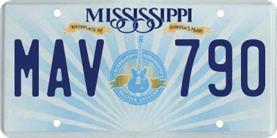 MS license plate MAV790