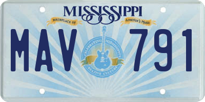 MS license plate MAV791