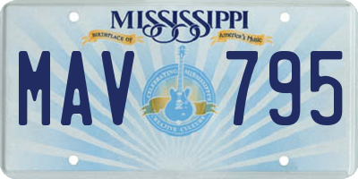 MS license plate MAV795