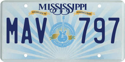 MS license plate MAV797