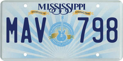 MS license plate MAV798