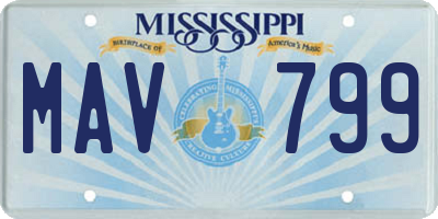 MS license plate MAV799