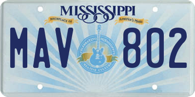 MS license plate MAV802