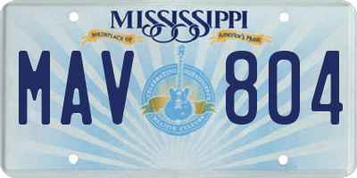 MS license plate MAV804
