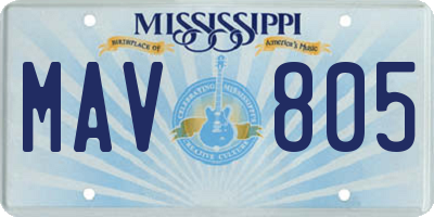 MS license plate MAV805
