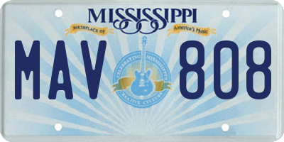 MS license plate MAV808