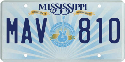 MS license plate MAV810
