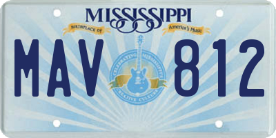 MS license plate MAV812