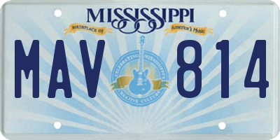MS license plate MAV814