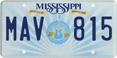 MS license plate MAV815