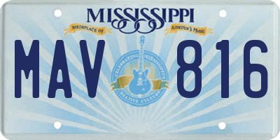 MS license plate MAV816