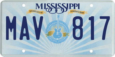 MS license plate MAV817